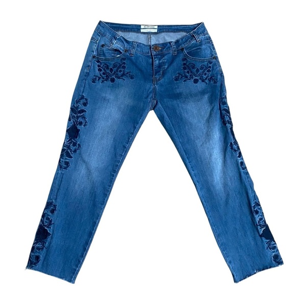 One Teaspoon Lola Freebirds II Embroidered Raw Hem Skinny Jeans 28 - Picture 3 of 15